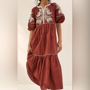 COPY - NWT Anthro Gretel Embroidered Maxi Dress